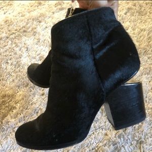 Alexander wang calf hair boot with silver cutout